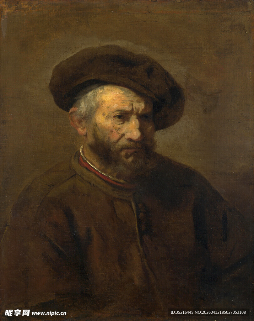 戴帽男子肖像画