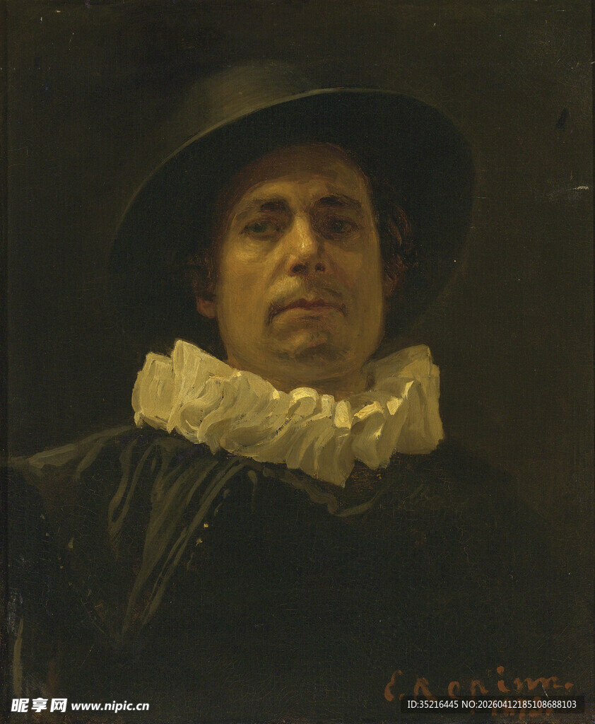 戴帽男子肖像画