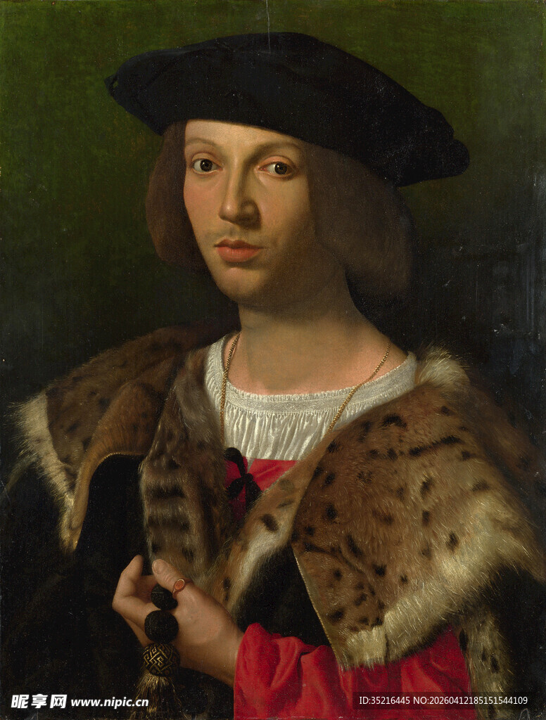 身着华服的古典男子肖像