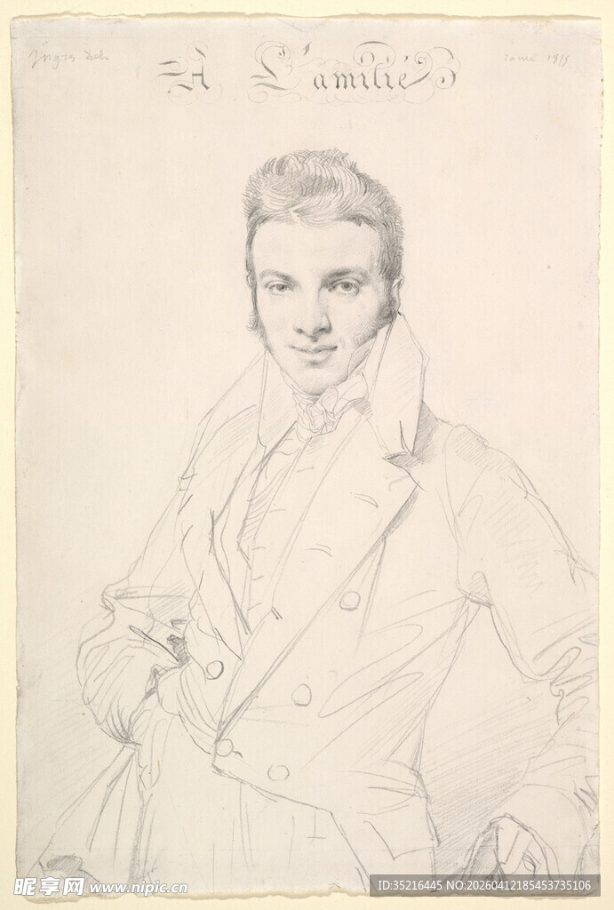 古典男子素描画像