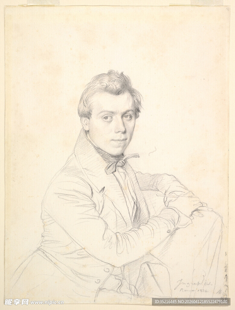 男子半身素描画像