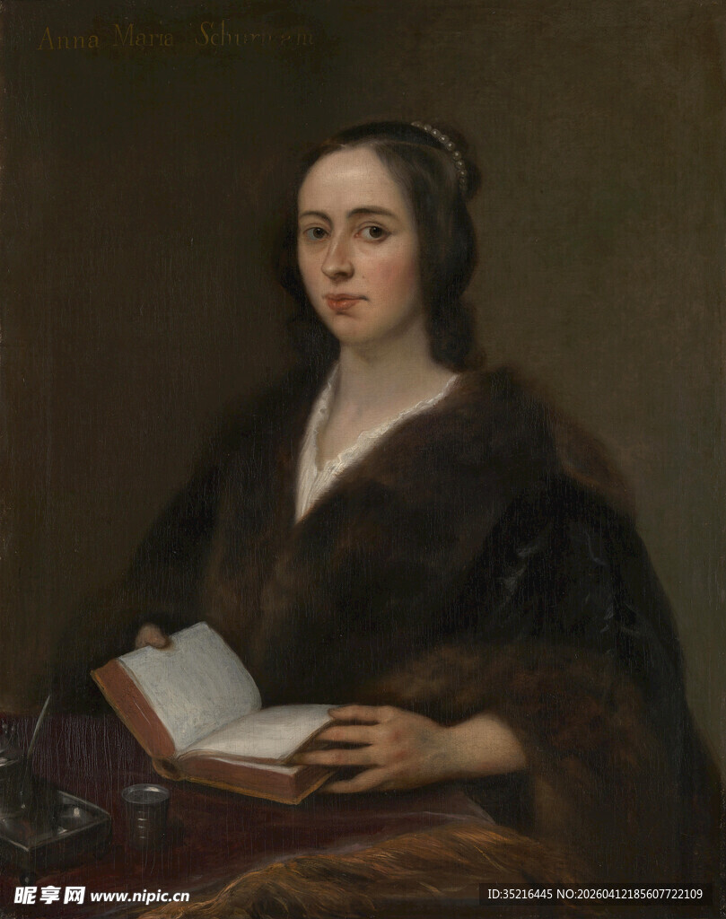 持书女士肖像画