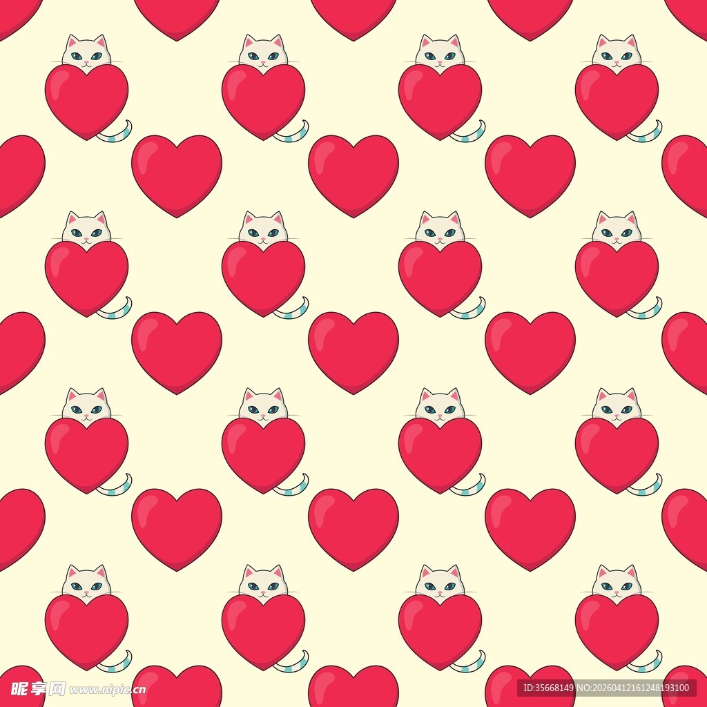 爱心猫咪背景