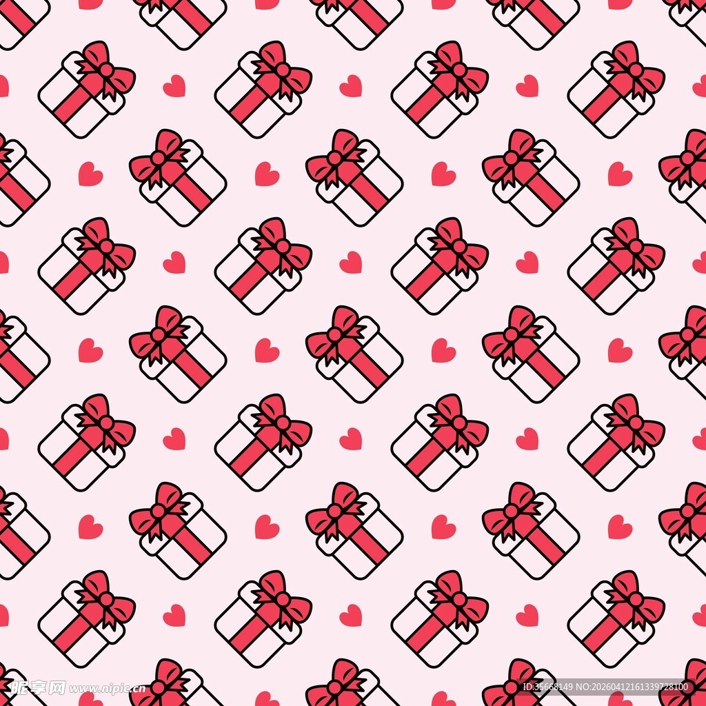爱心礼盒底纹