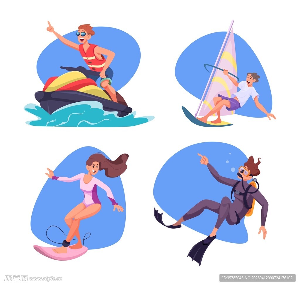 水上运动插画