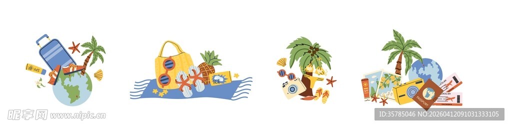 夏日旅行元素