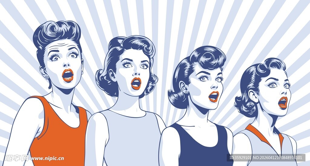 波普女性插画