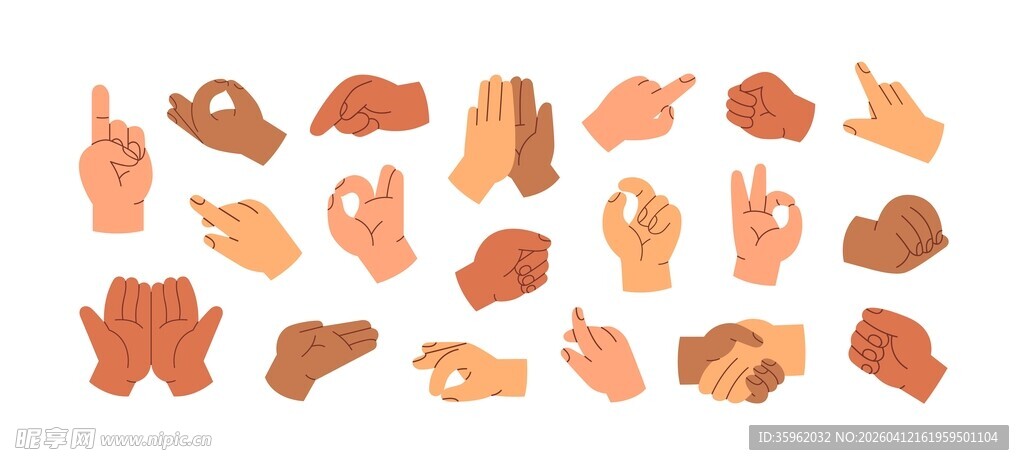 卡通手势素材