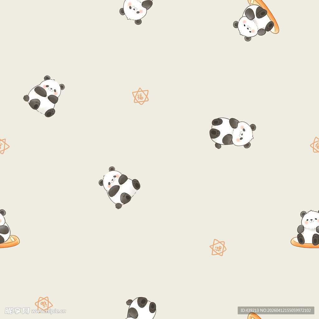 可爱熊猫图案背景