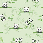 熊猫竹叶图案背景设计