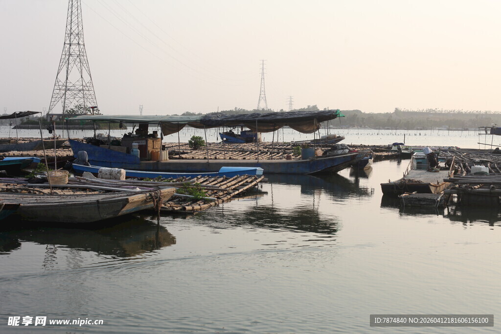 湛江港口停泊的船只景象
