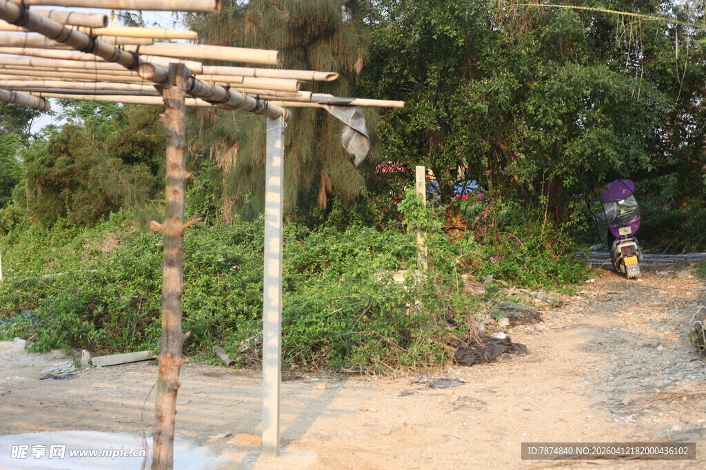 湛江户外木质花架小径景观