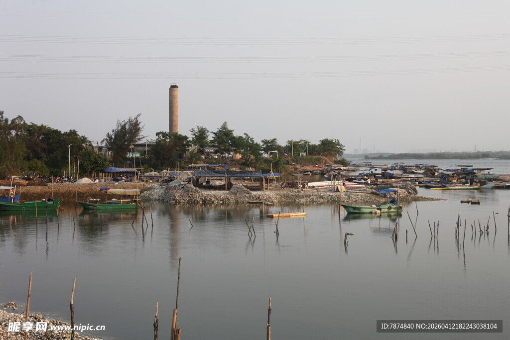 湛江宁静水乡渔村风光景致