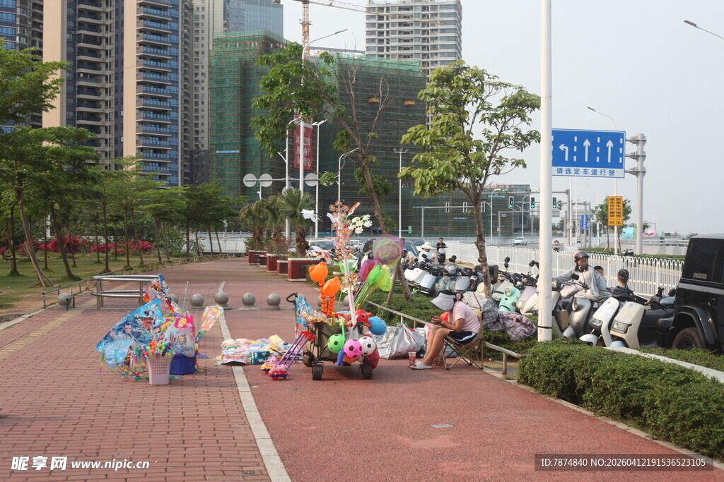 湛江城市道路上的多彩装饰物
