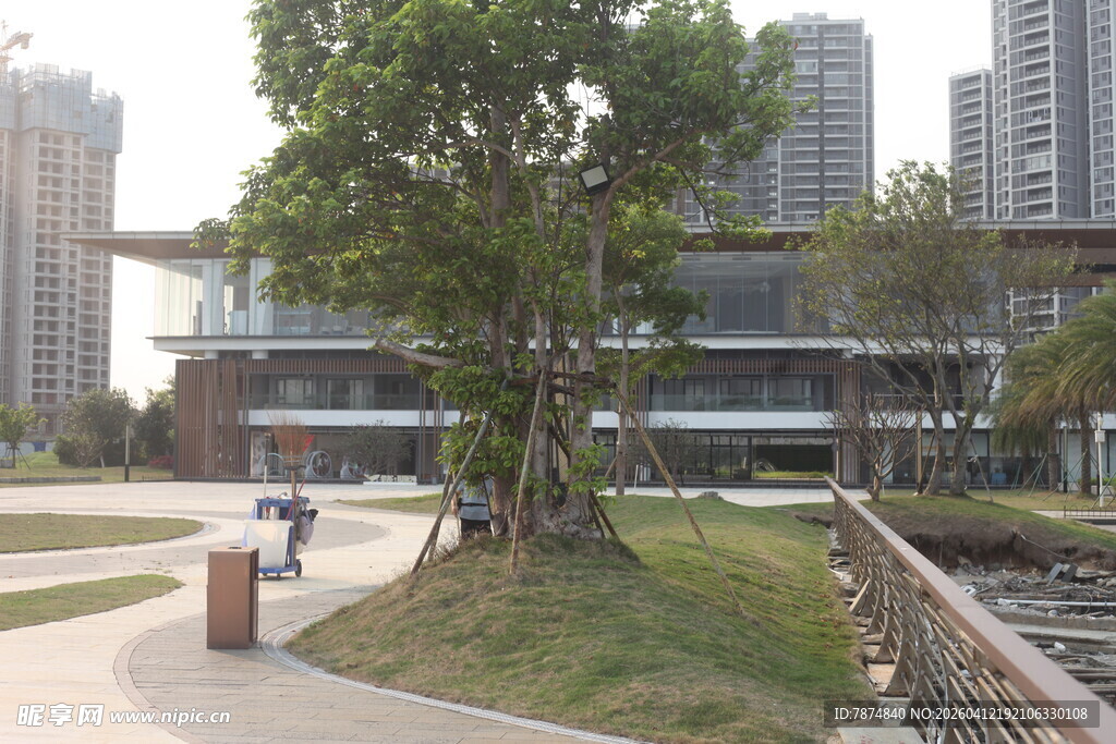 湛江城市中的现代建筑与绿化景观