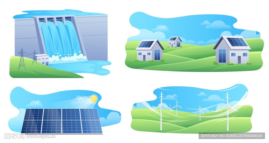 清洁能源插画