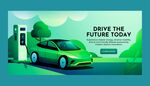 绿色汽车海报