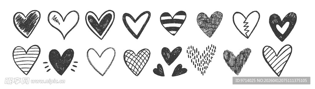 手绘爱心素材