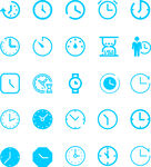 蓝色时钟图标集合