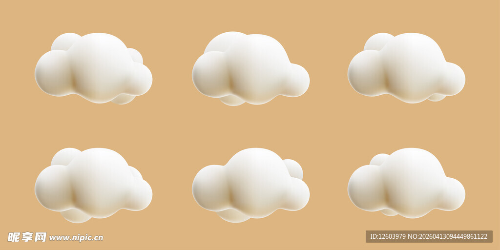可爱立体云朵图案集合