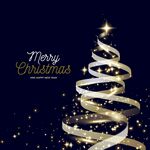 螺旋丝带圣诞树圣诞祝福