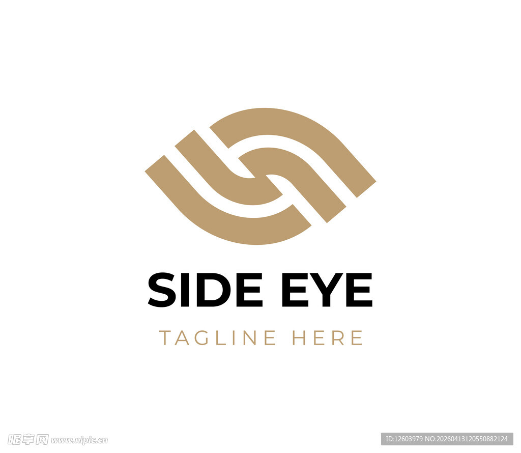 简约抽象眼形标志设计