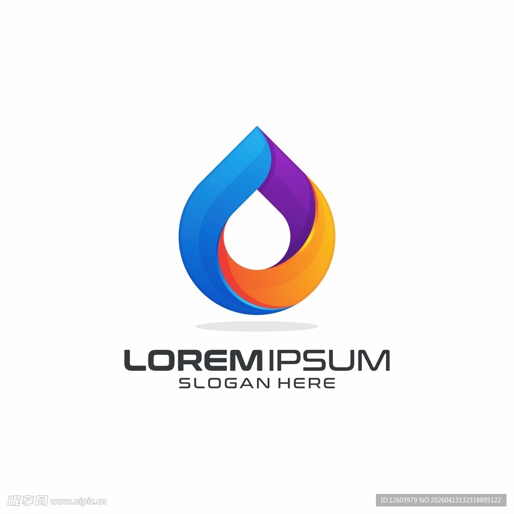 多彩水滴创意标志设计