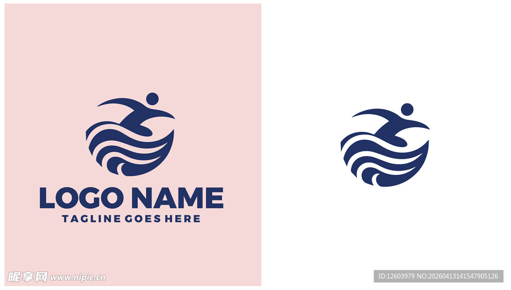 海浪主题企业标志设计