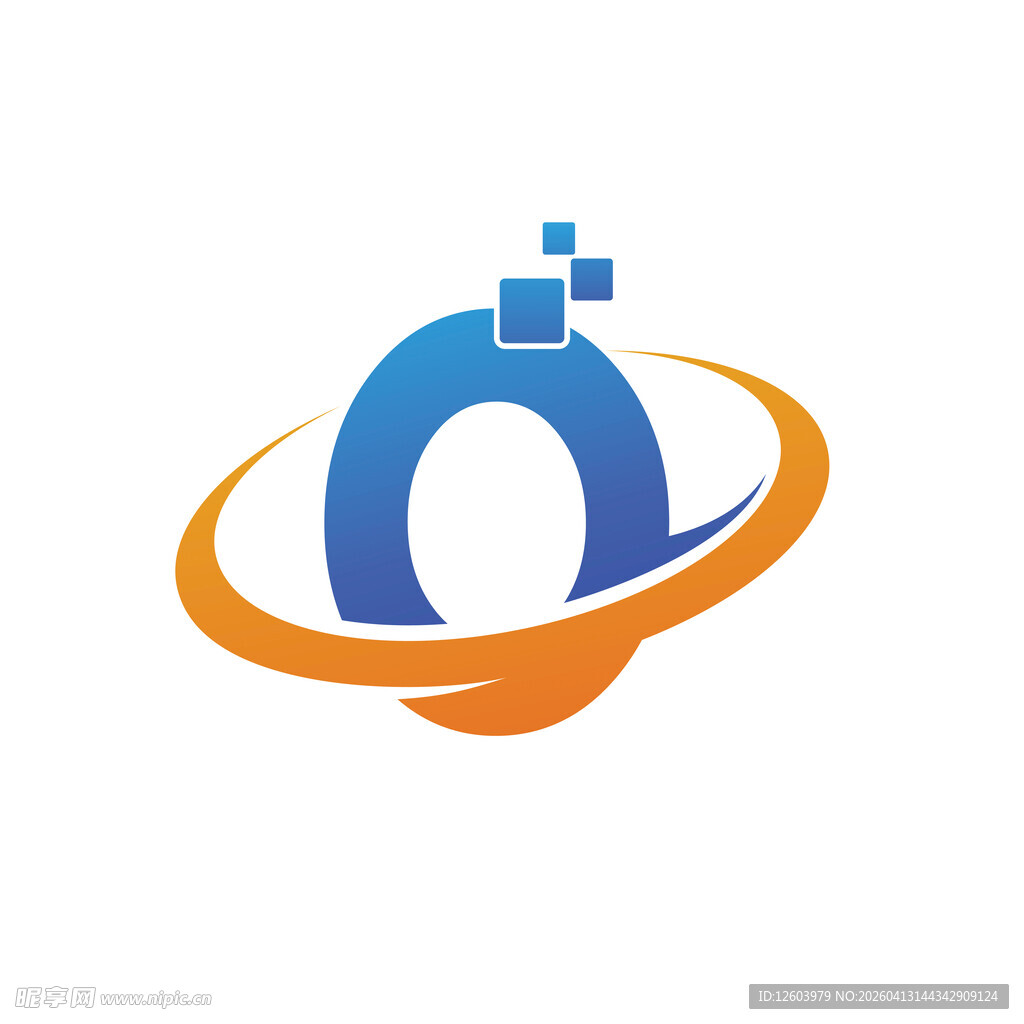 科技感环形字母O标志设计