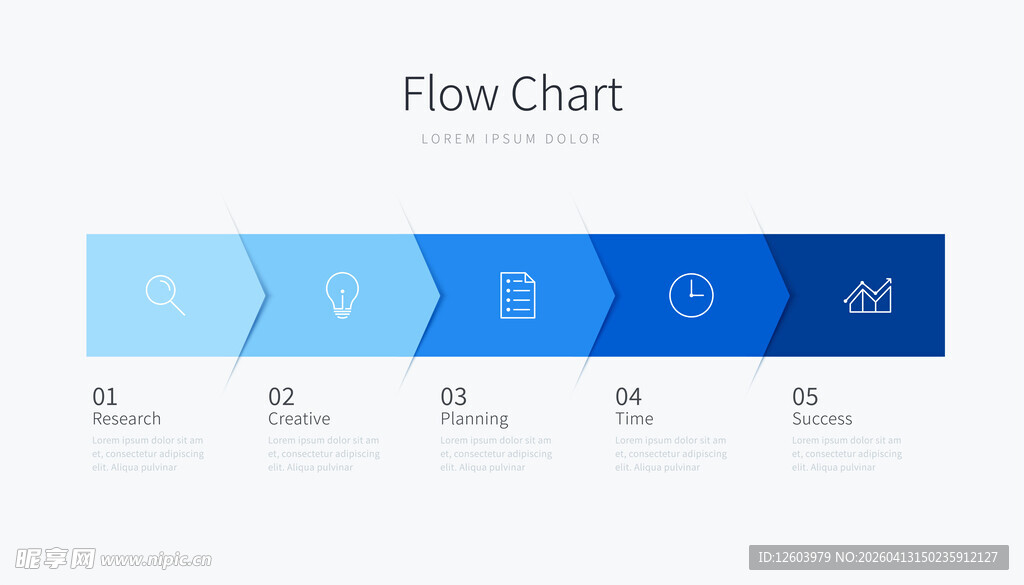 蓝色流程图表模板