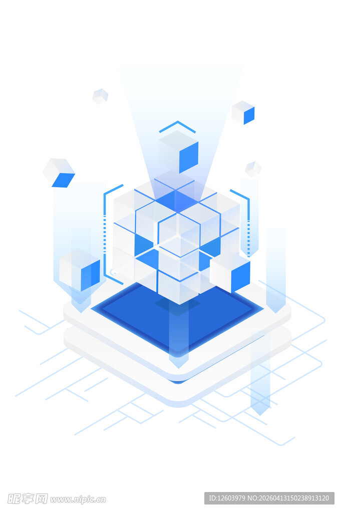 科技感立体方块造型图案