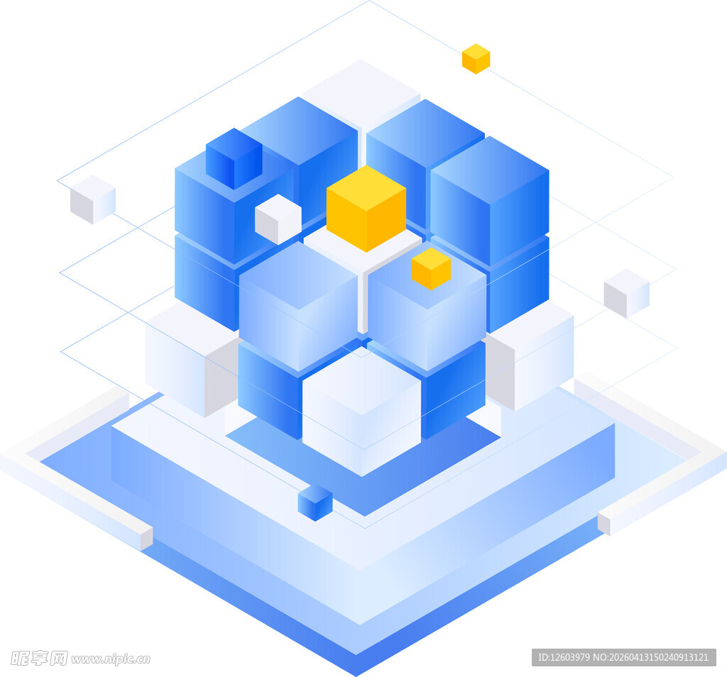 科技感数据存储立体图案