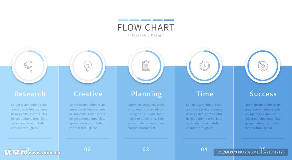 蓝色信息图表模板