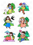 户外休闲活动春游露营踏青插画