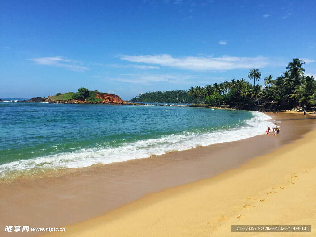 美丽海滨沙滩风景图