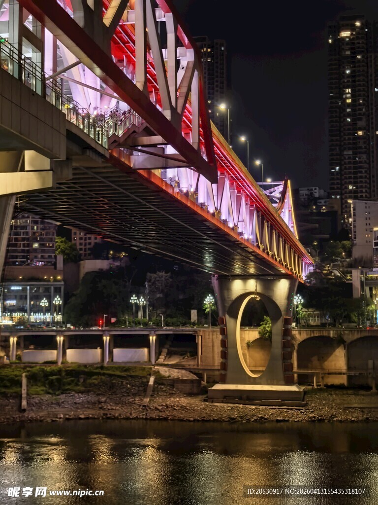 重庆城市风光千厮门嘉陵江大桥