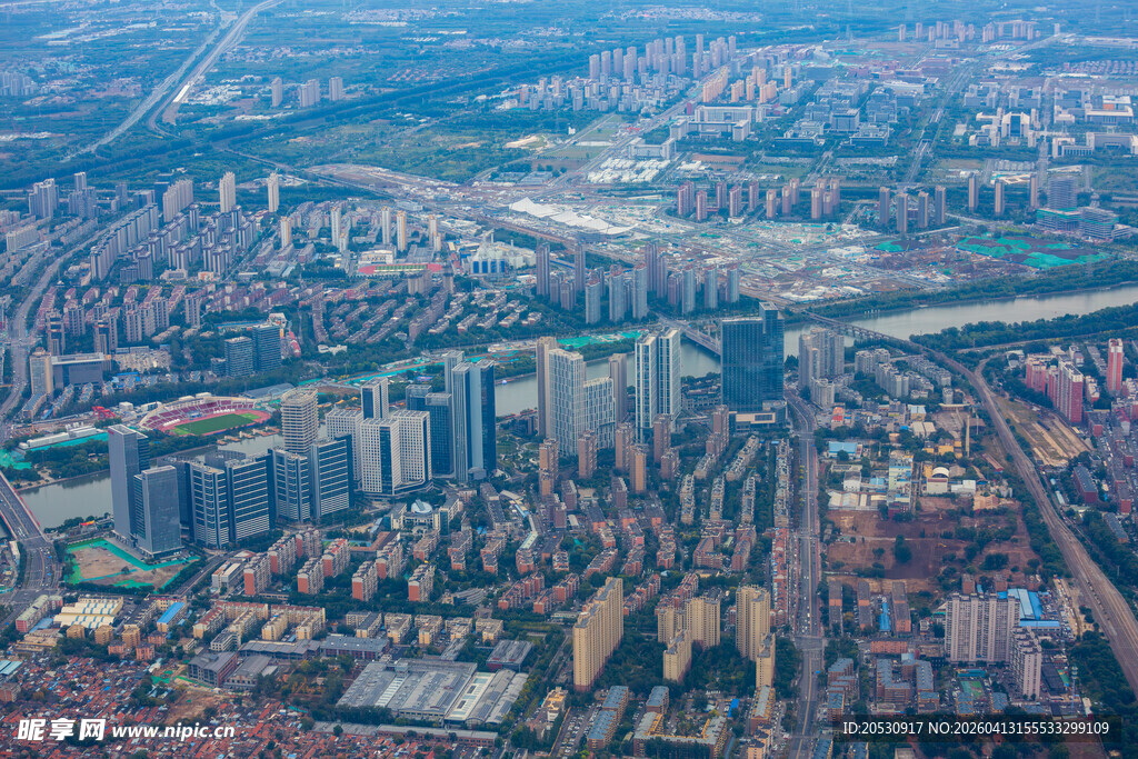 北京通州城区建筑风光航拍