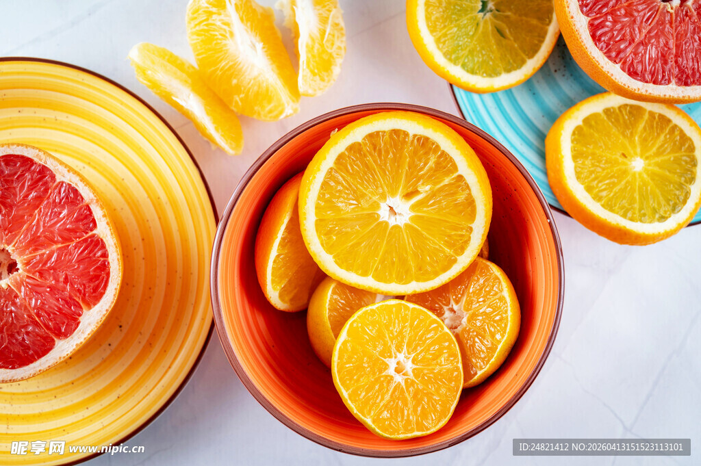 多彩切片水果摆盘展示