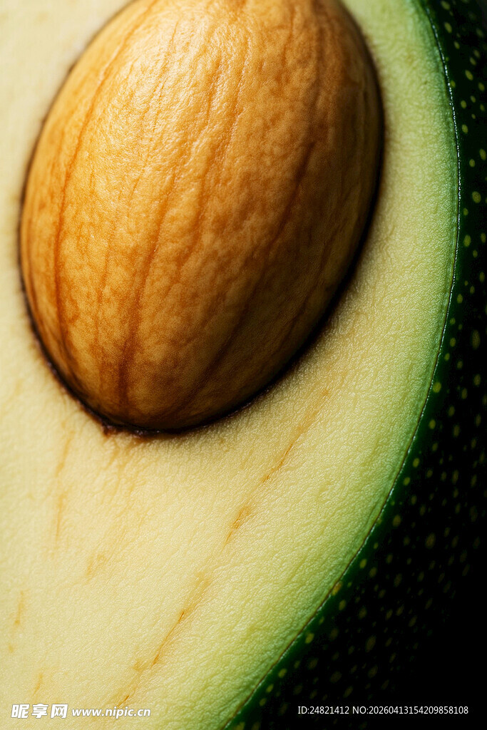 切开的牛油果与果仁