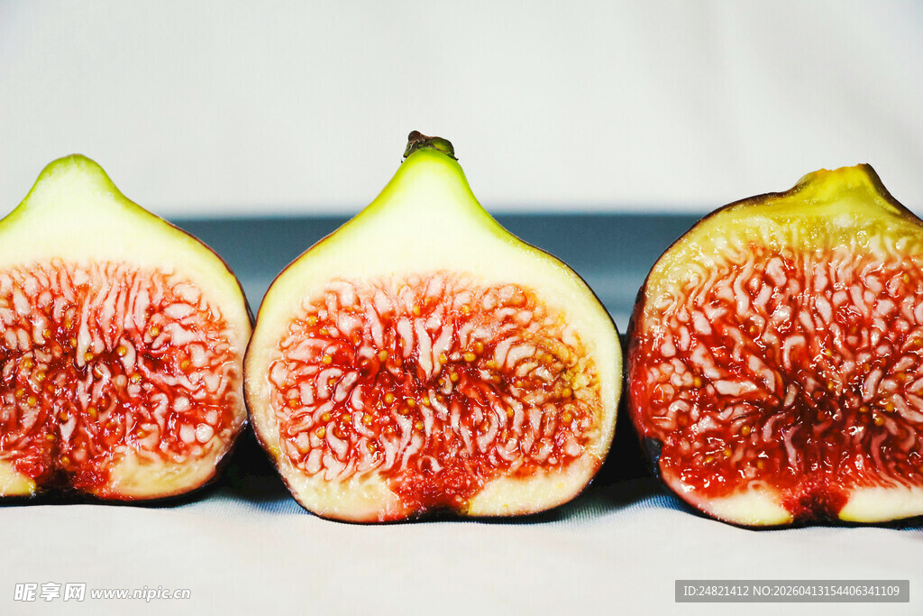 新鲜无花果切片特写