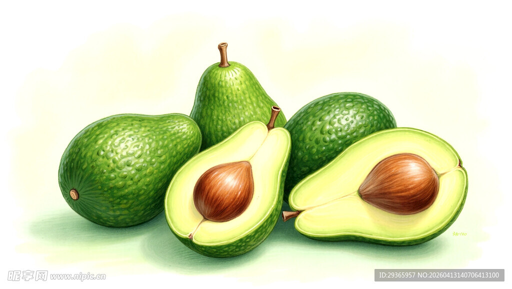 新鲜牛油果的组合