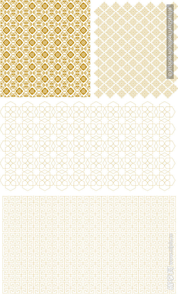 金色白色几何图案纹理集
