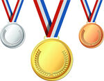 金银铜三色奖牌展示