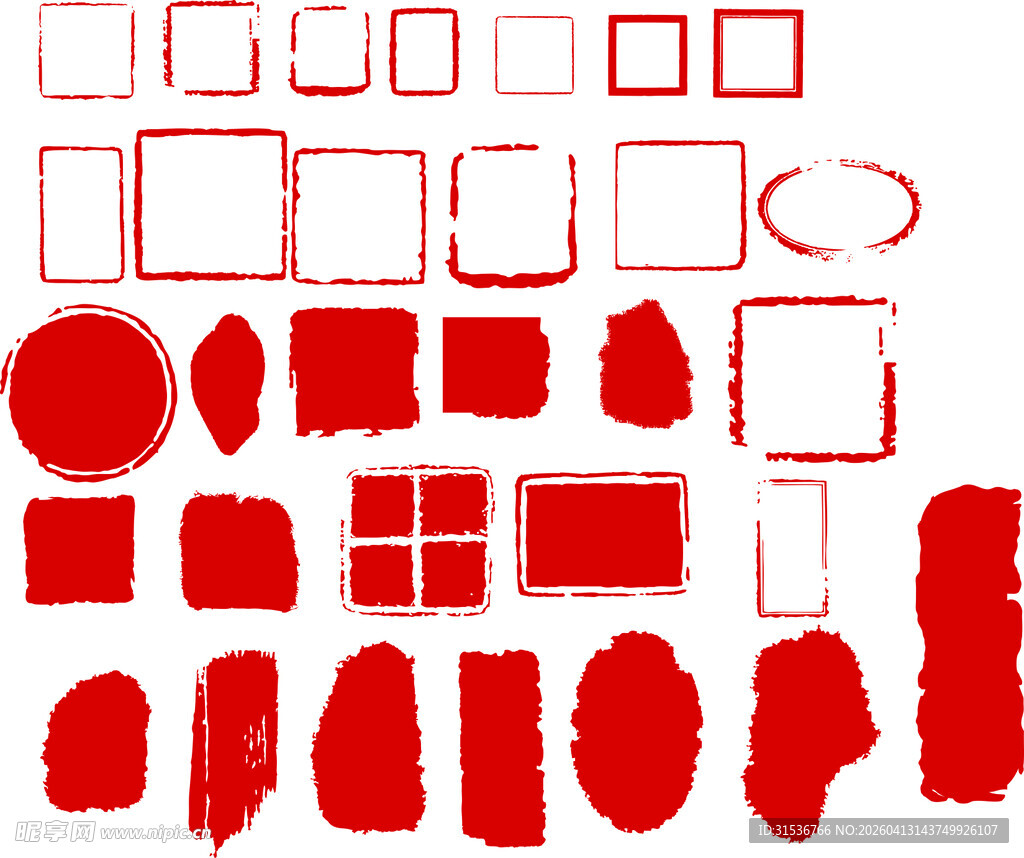 红色印章矢量素材