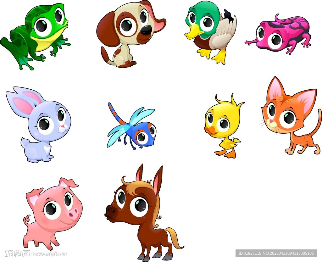可爱卡通动物集合