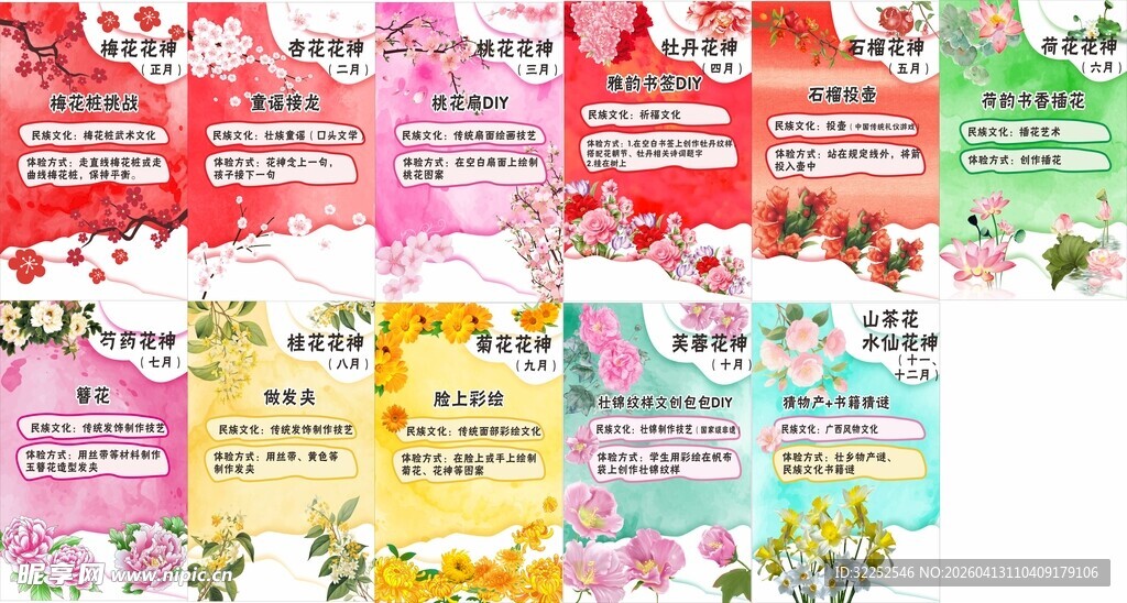 十二月花神展板