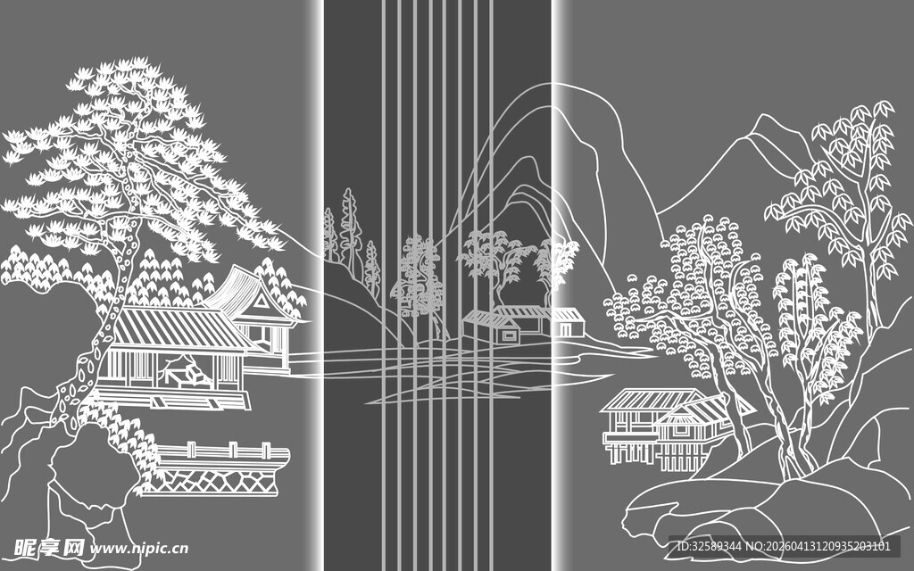 中式山水浮雕装饰艺术