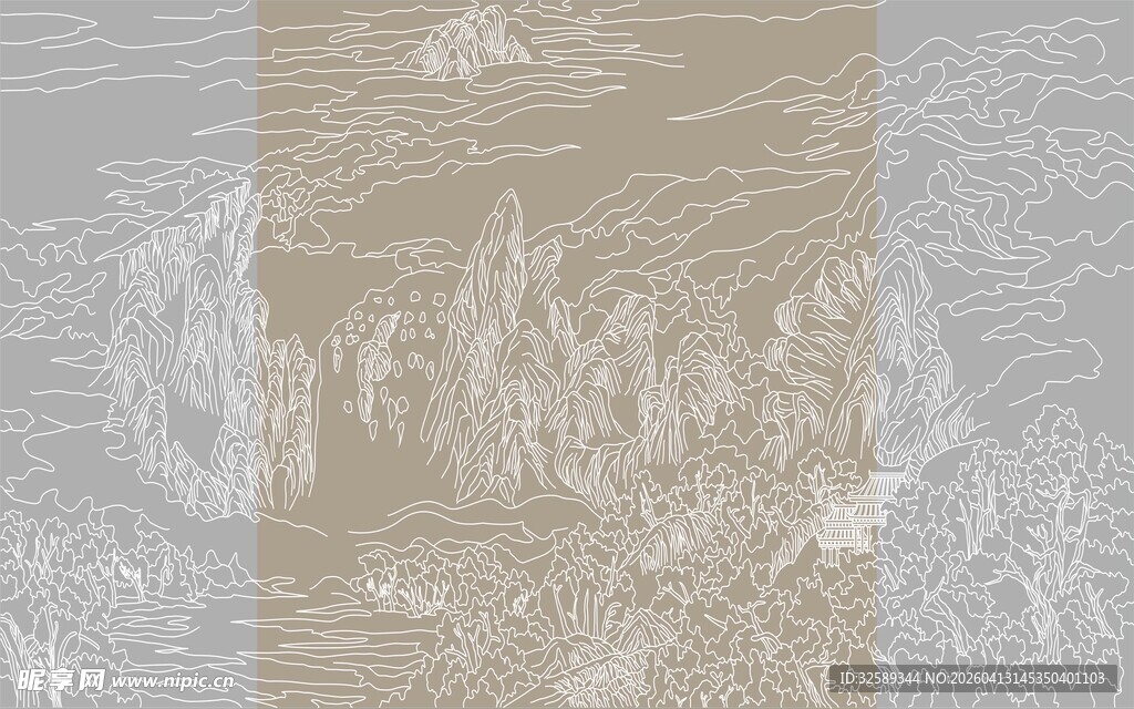 古风山水纹理图案