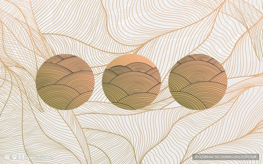 三枚圆形物件展示图