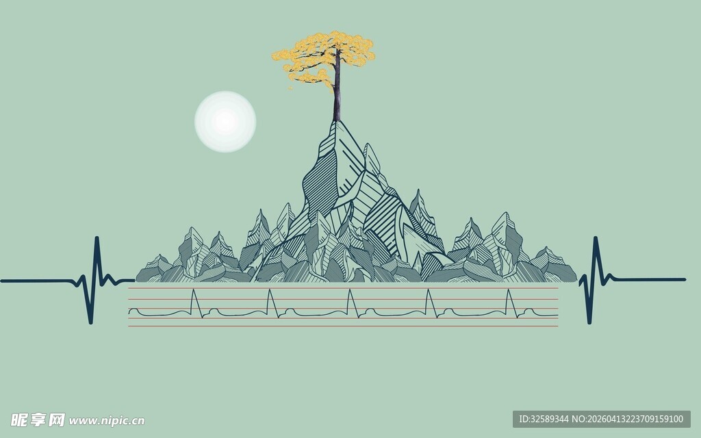 山顶天线与月的静谧景象